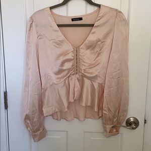 NEVER WORN Satin Pink Top